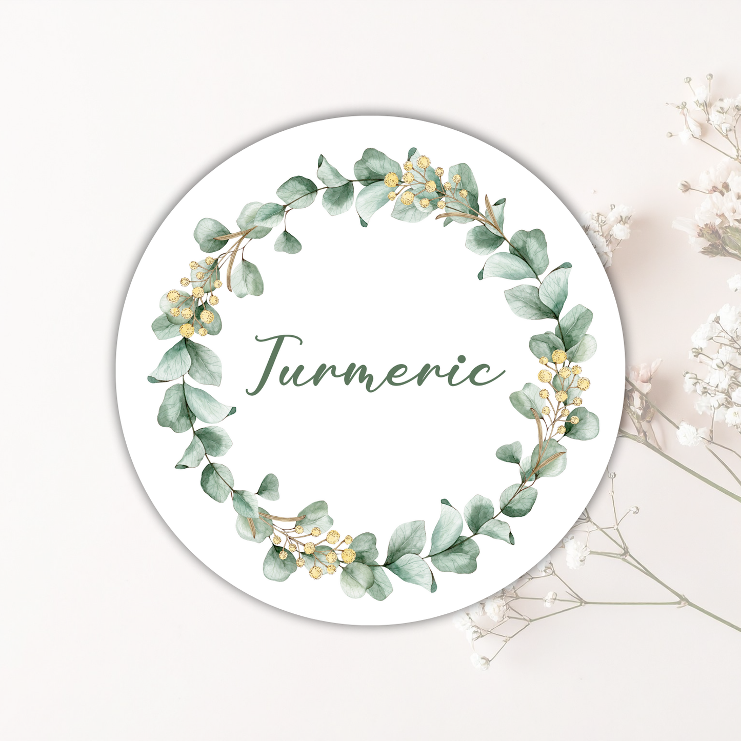 Botanical Wreath 36 Spice and Herb Labels