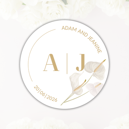 Personalised Wedding Sticker- Minimalist Elegance