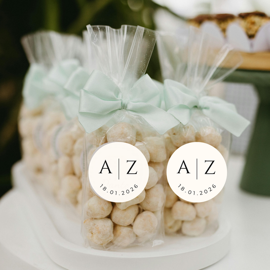 Wedding Sticker- Simple Minimalist with Initials