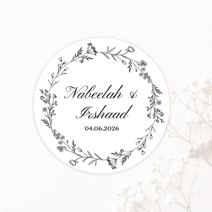 Wedding Sticker - Minimalist Botanical