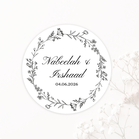 Wedding Sticker - Minimalist Botanical