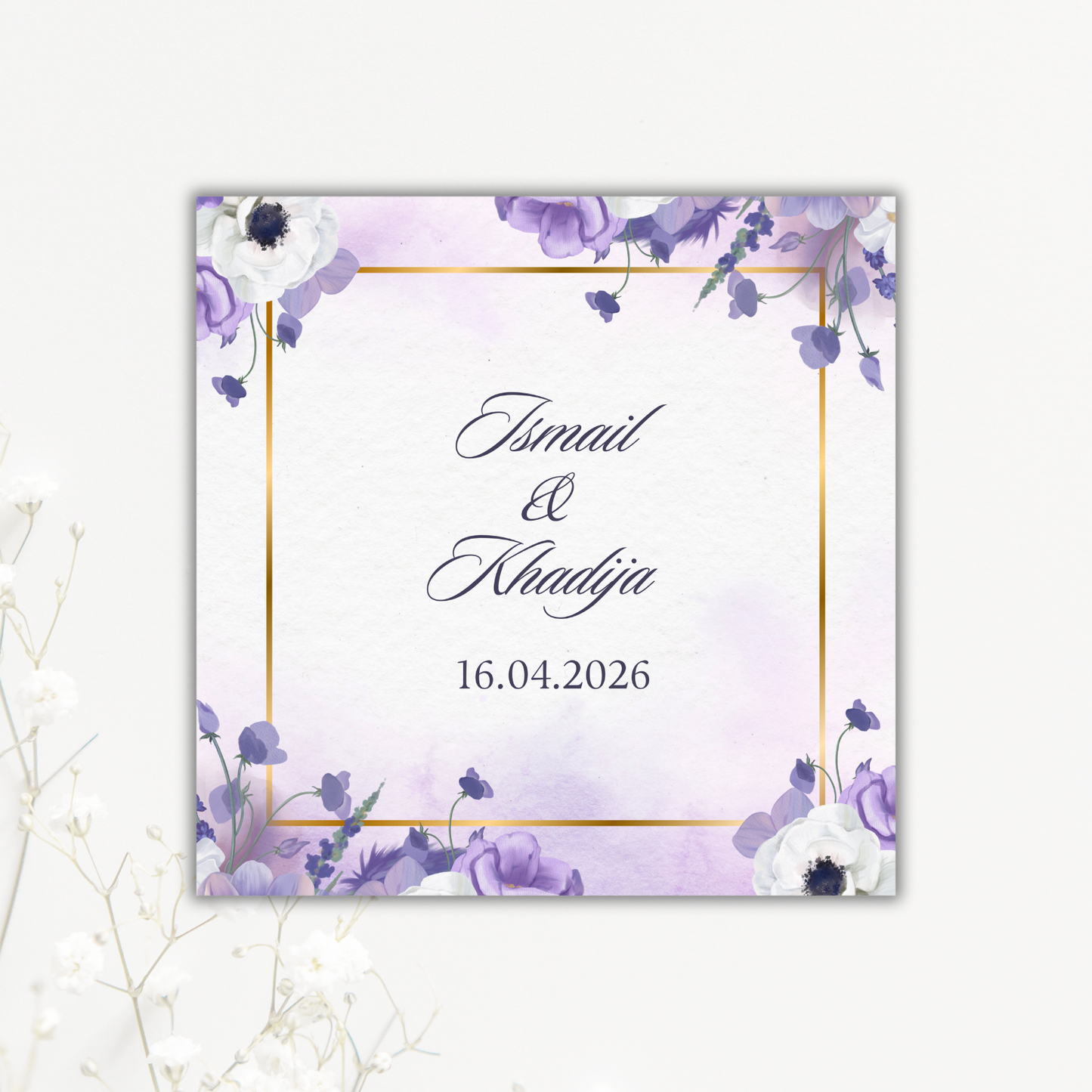 Purple Floral Wedding Coaster Collection