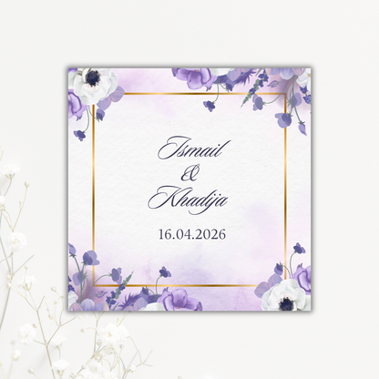 Purple Floral Wedding Coaster Collection