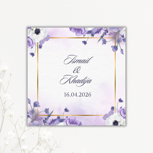 Purple Floral Wedding Coaster Collection