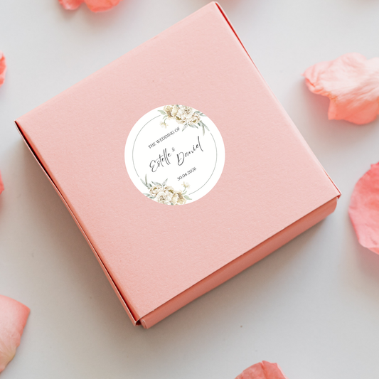 Personalised Wedding Sticker- Soft White Floral