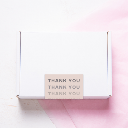 Box Sealer Sticker |Thank You| Neutral or Pink Packaging Seal