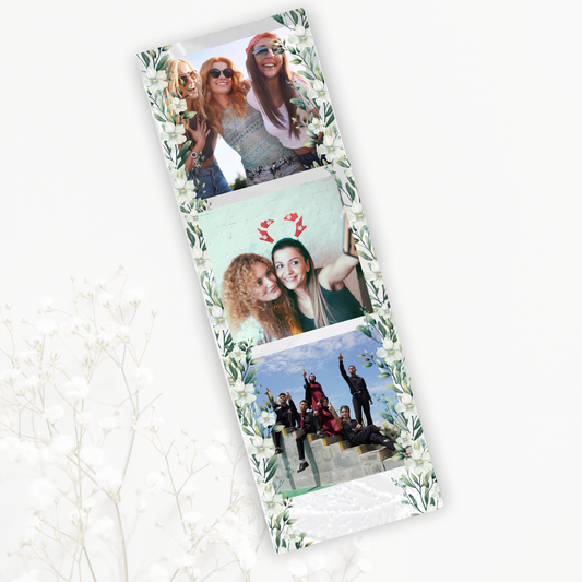 Photo Strip - White and green floral