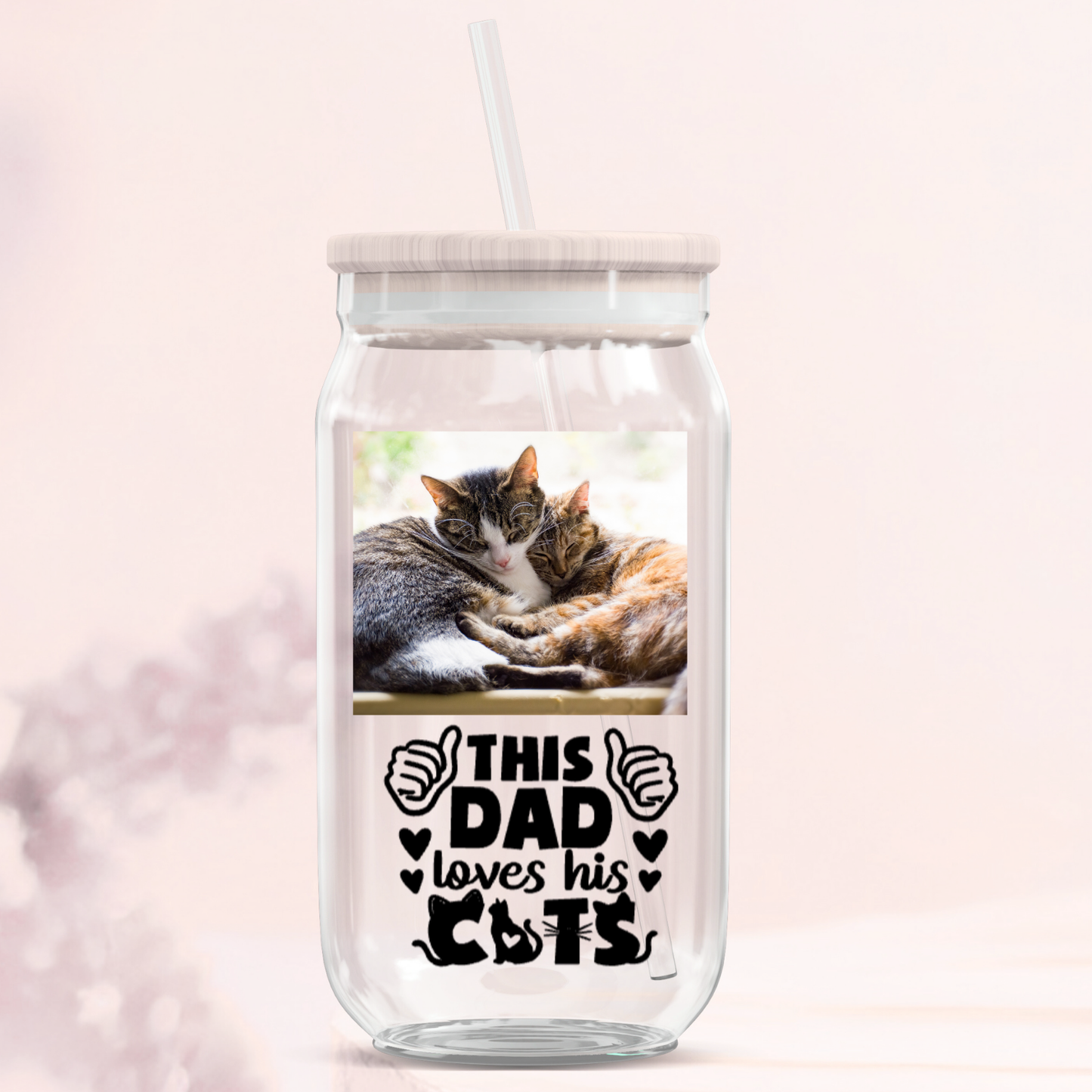 Cat Dad Glass Can Tumblers
