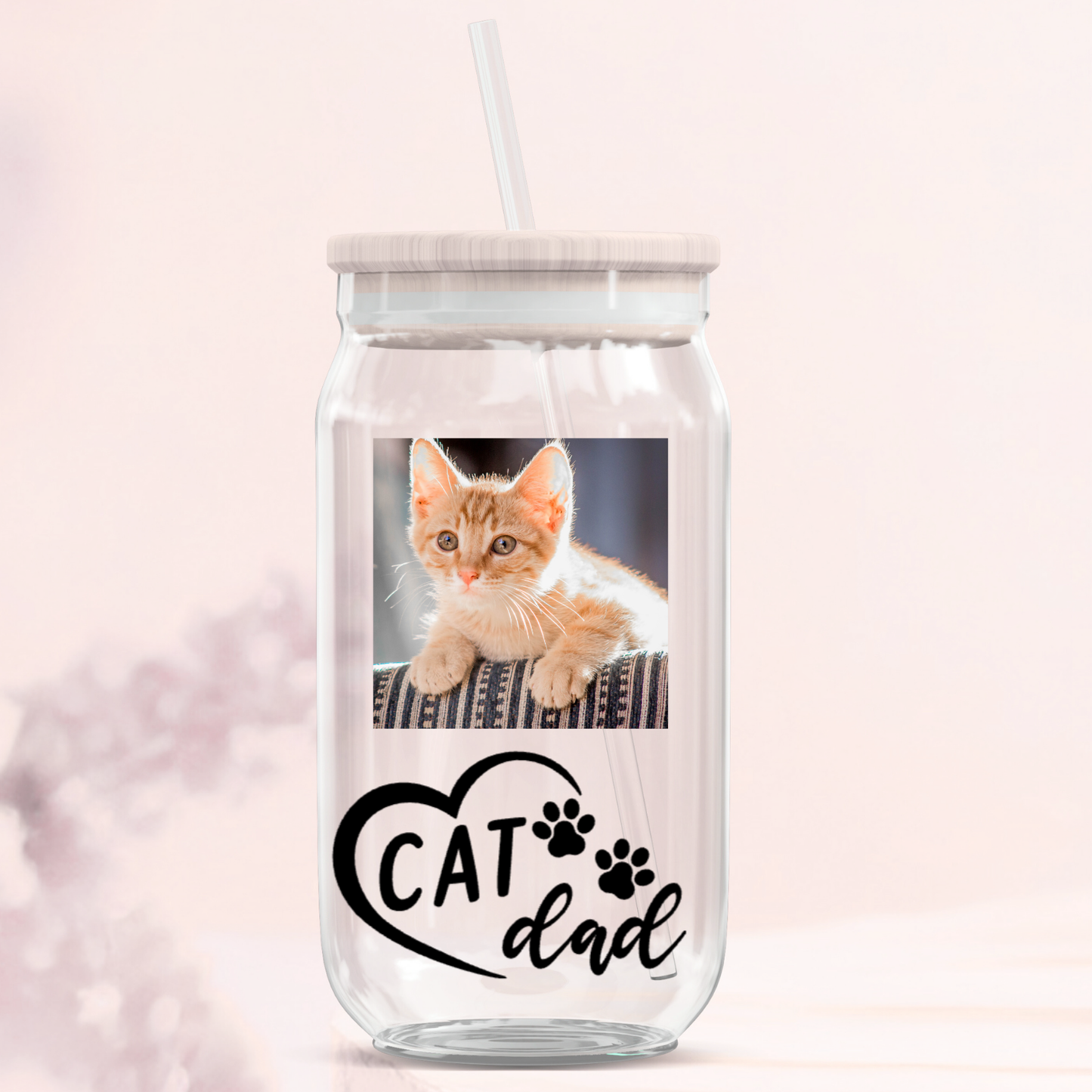 Cat Dad Glass Can Tumblers