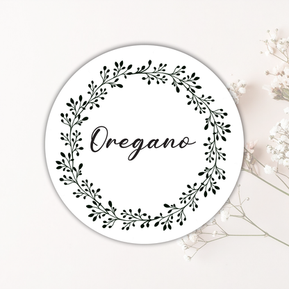 Botanical Wreath 36 Spice and Herb Labels