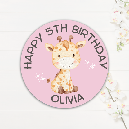 Custom Happy Birthday Stickers| Watercolour Animals