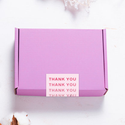 Box Sealer Sticker |Thank You| Neutral or Pink Packaging Seal