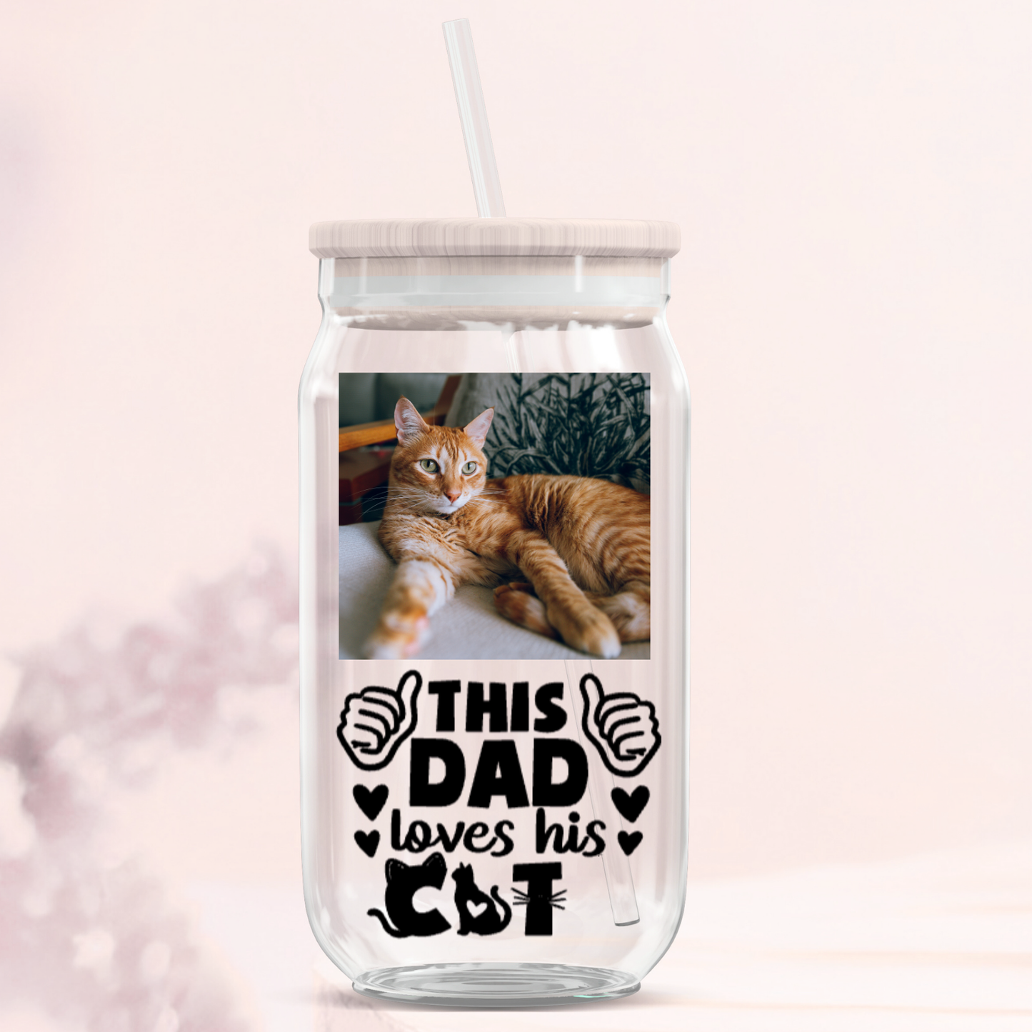 Cat Dad Glass Can Tumblers