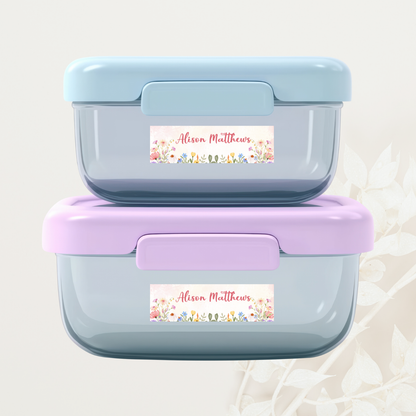 Watercolour Flower Personalised Label - 20 Pack