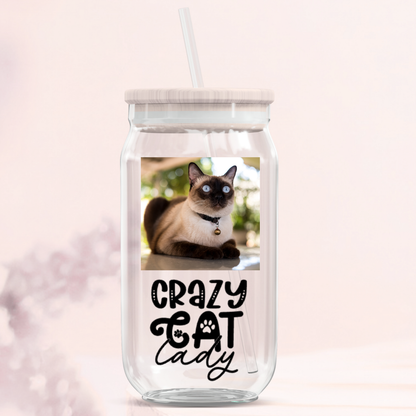Crazy Cat Lady Glass Can Tumbler Collection