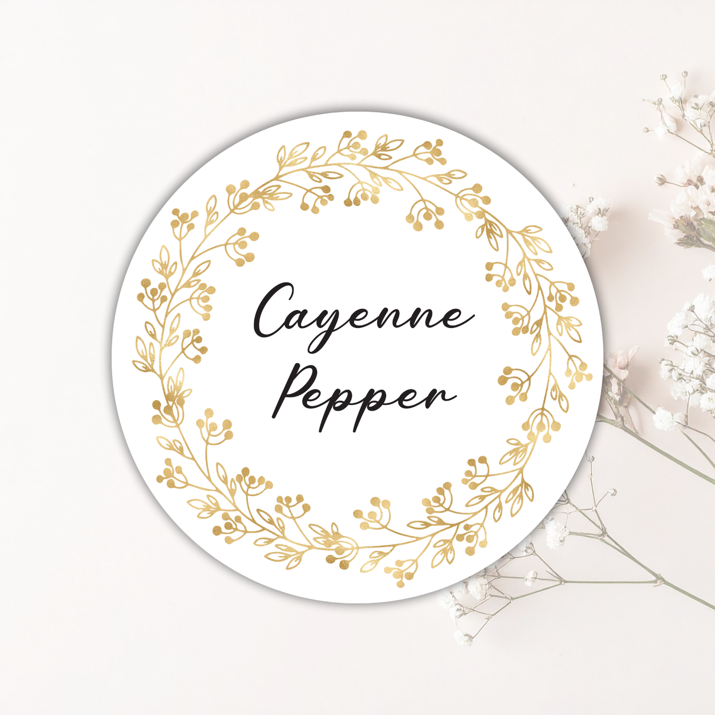 Botanical Wreath 36 Spice and Herb Labels