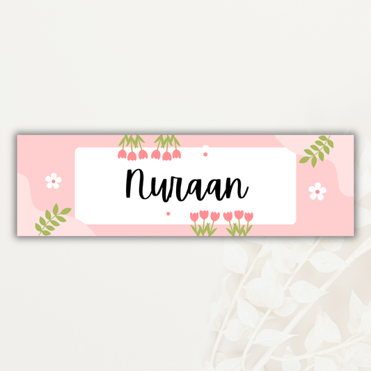 Blush Floral Personalised label - 20 Pack