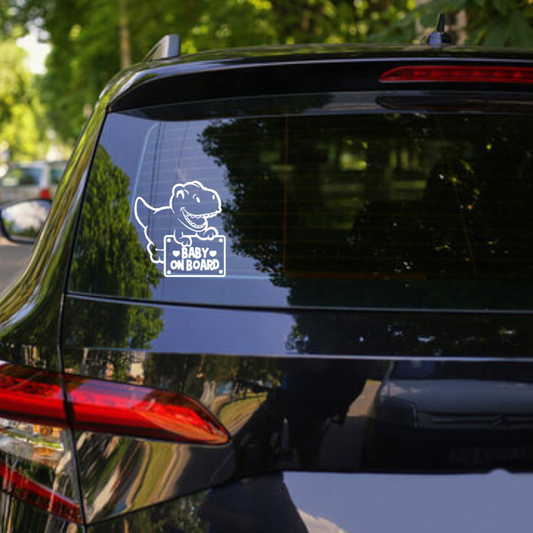 T-Rex Baby on Board Car Decal