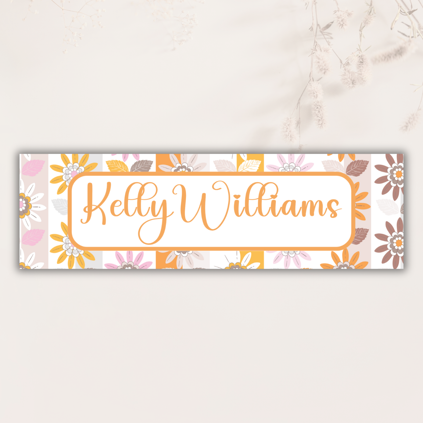 Retro Floral Personalised Labels – 20 Pack