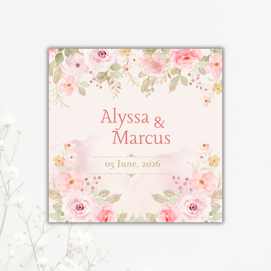 Pretty in Pink Floral Wedding Coaster Collection