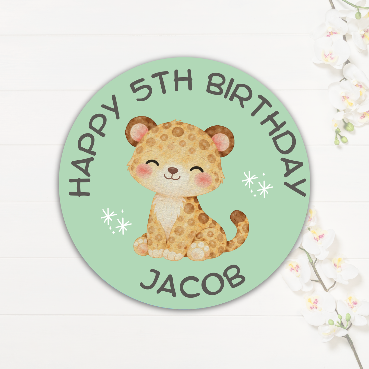 Custom Happy Birthday Stickers| Watercolour Animals
