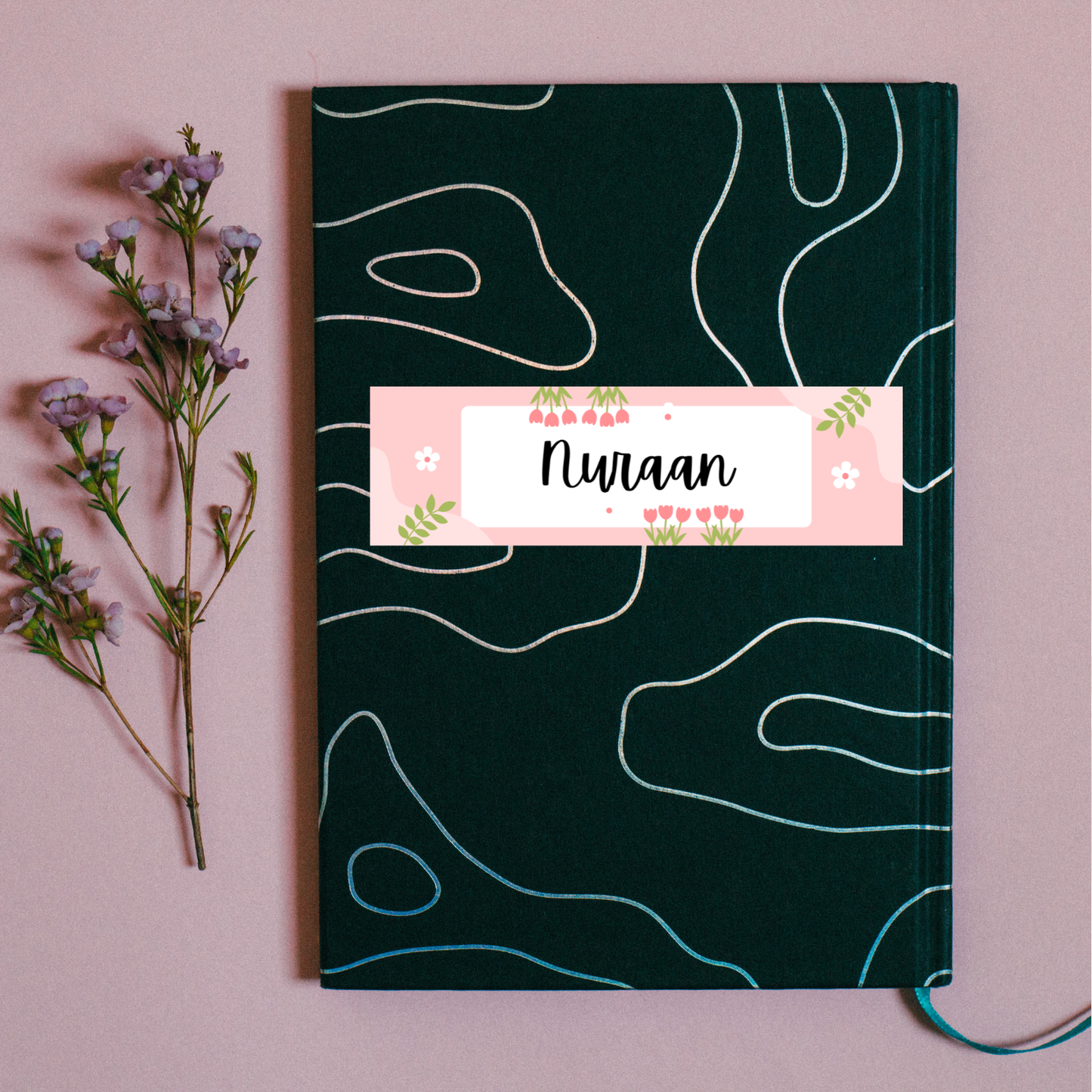 Blush Floral Personalised label - 20 Pack