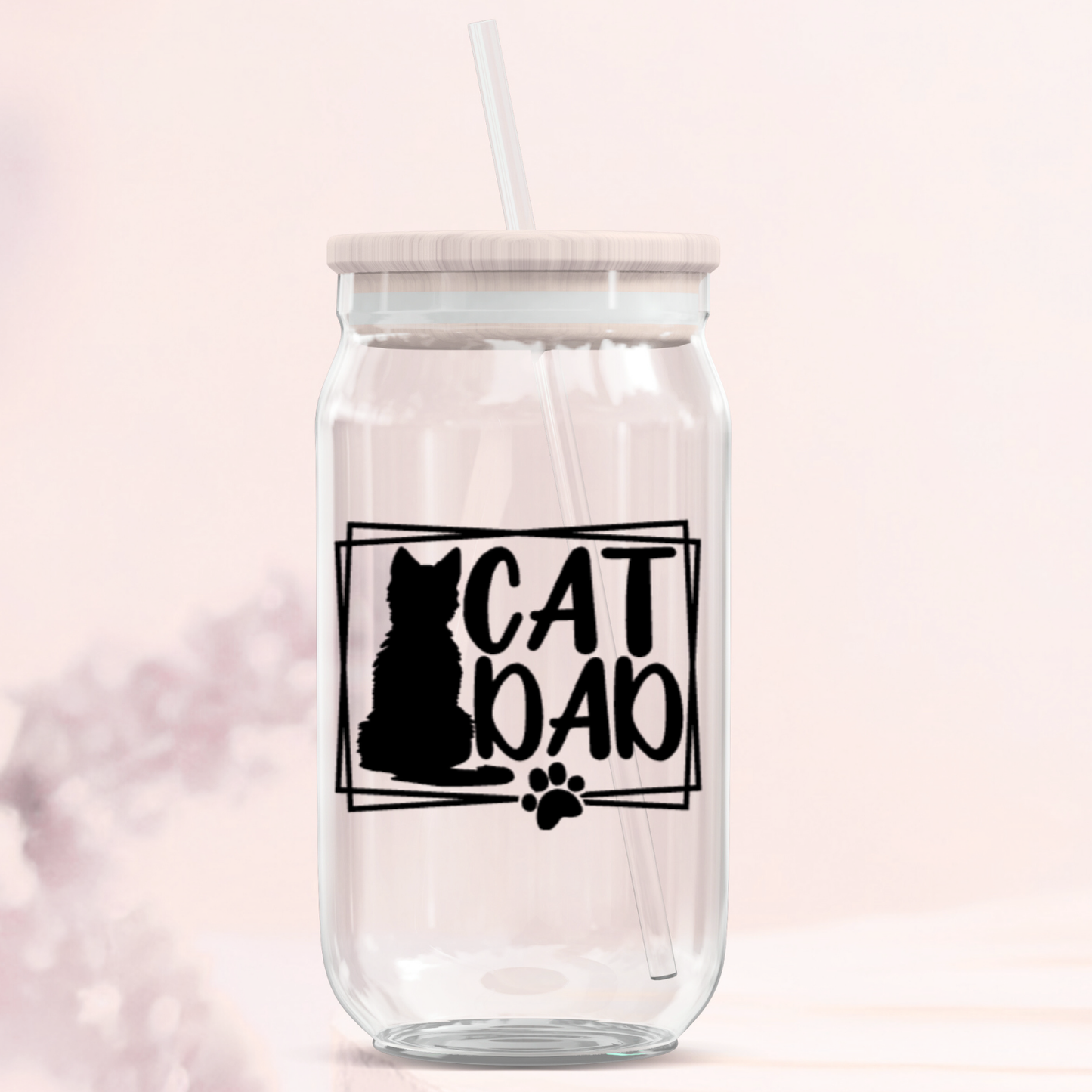 Cat Dad Glass Can Tumblers