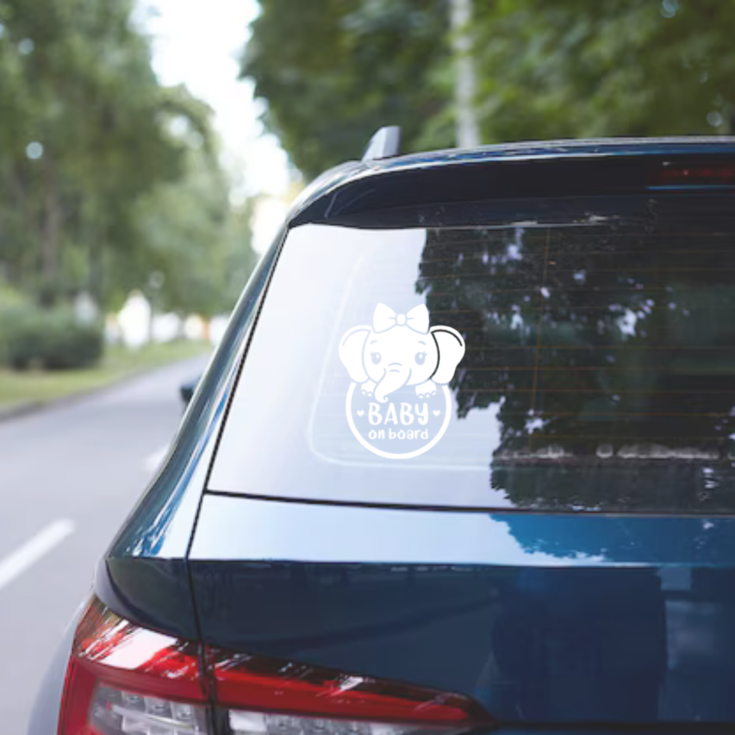 Cute Elephant Baby on Board Car Decal