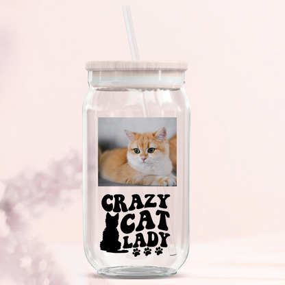 Crazy Cat Lady Glass Can Tumbler Collection