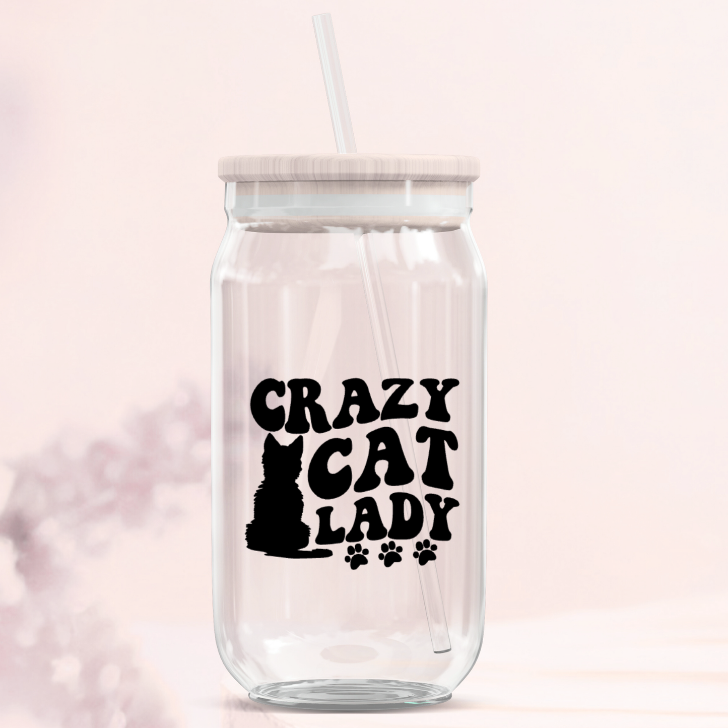 Crazy Cat Lady Glass Can Tumbler Collection