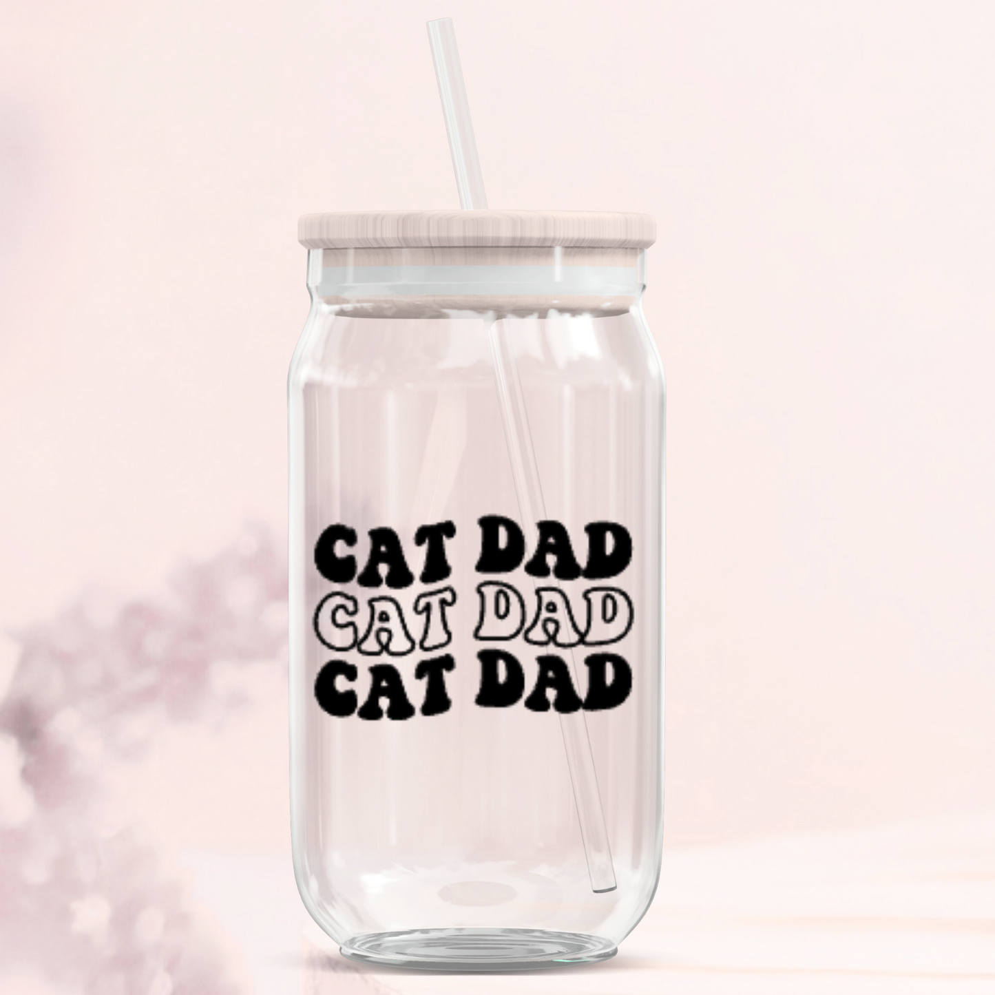Cat Dad Glass Can Tumblers