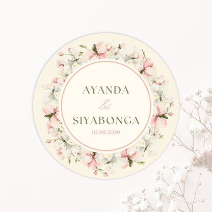 Wedding Stickers- Floral Watercolour