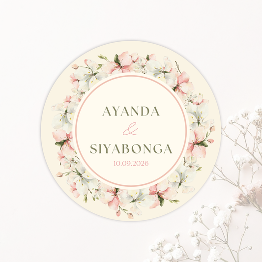 Wedding Stickers- Floral Watercolour