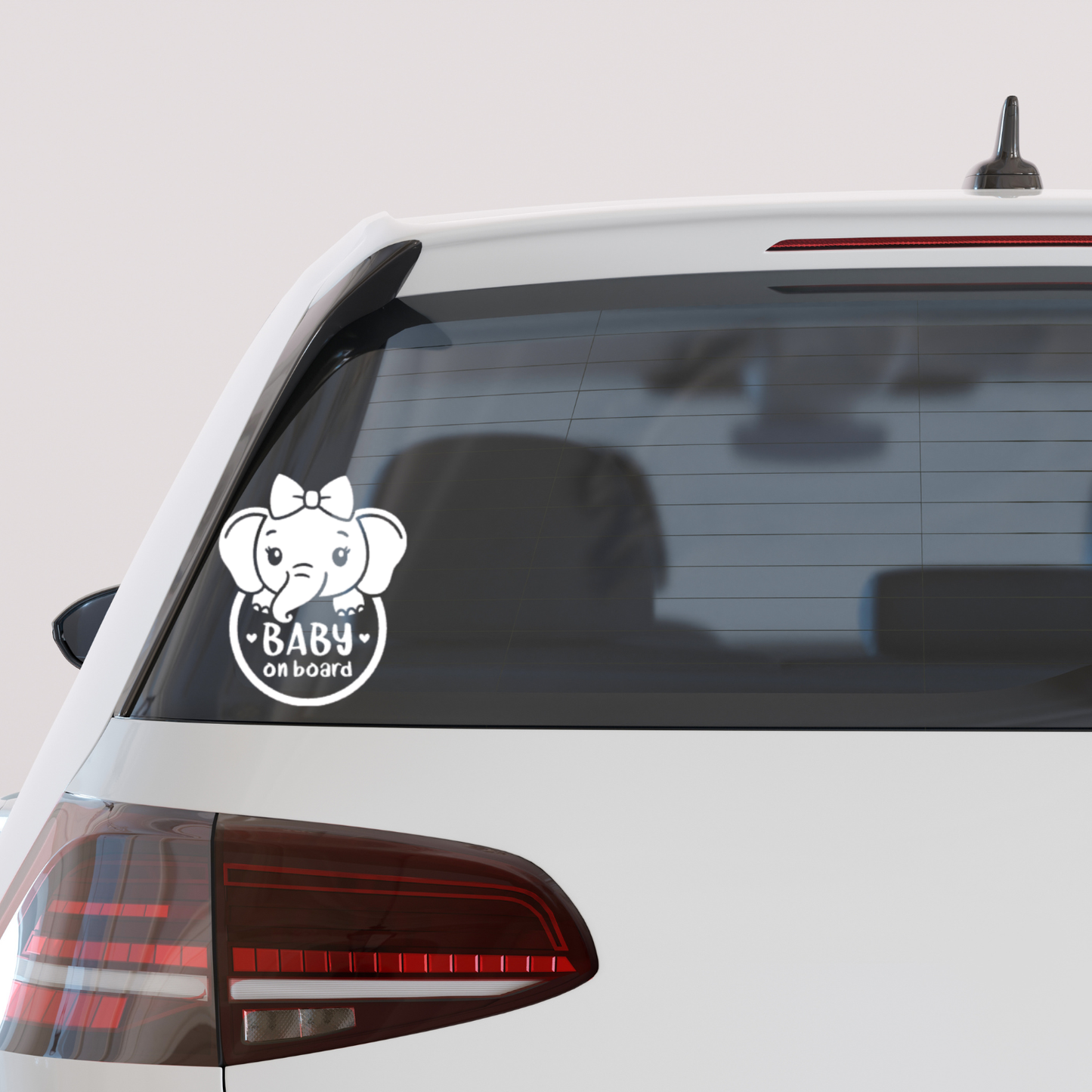 Cute Elephant Baby on Board Car Decal