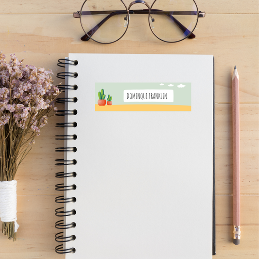 Cactus Aesthetic Personalised Labels – 20 Pack