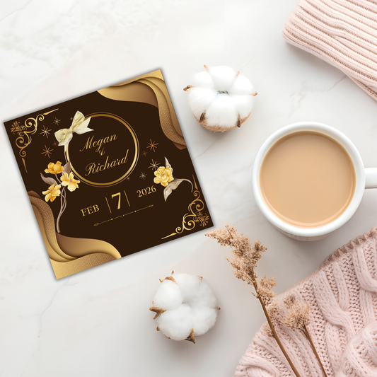 Vintage Glam Wedding Coaster