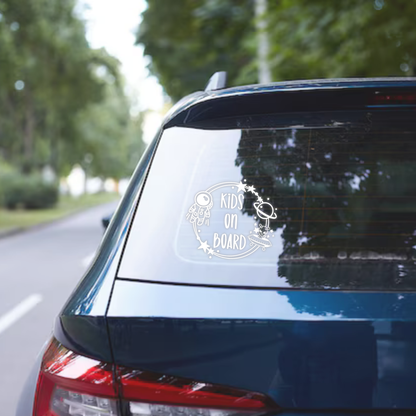 Space-Themed Kids on Board Vinyl Decal