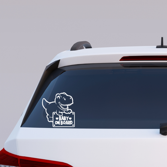 T-Rex Baby on Board Car Decal
